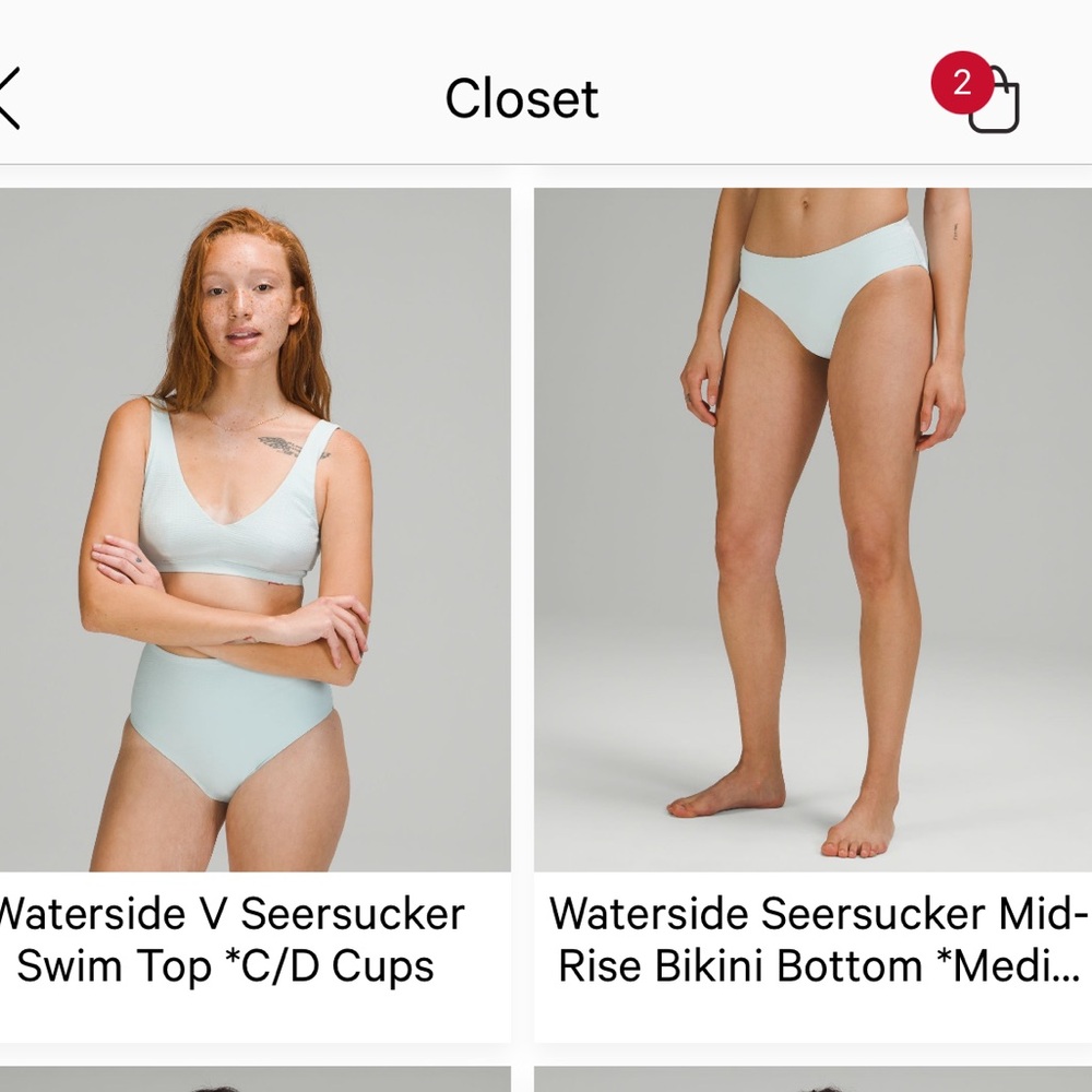 Lululemon Waterside Seersucker Two Piece Swimsuit